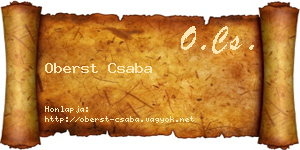 Oberst Csaba névjegykártya